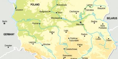 Polska mapa topograficzna - mapa topograficzna Polski (Europa Wschodnia