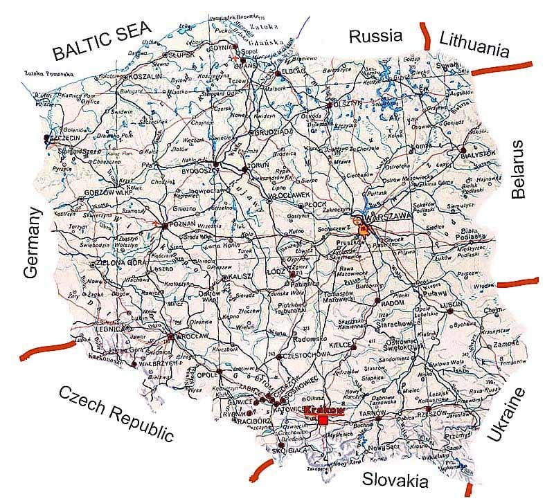 mapa Polski ulicy