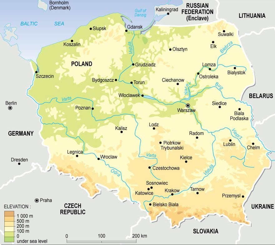 mapa topograficzna Polski