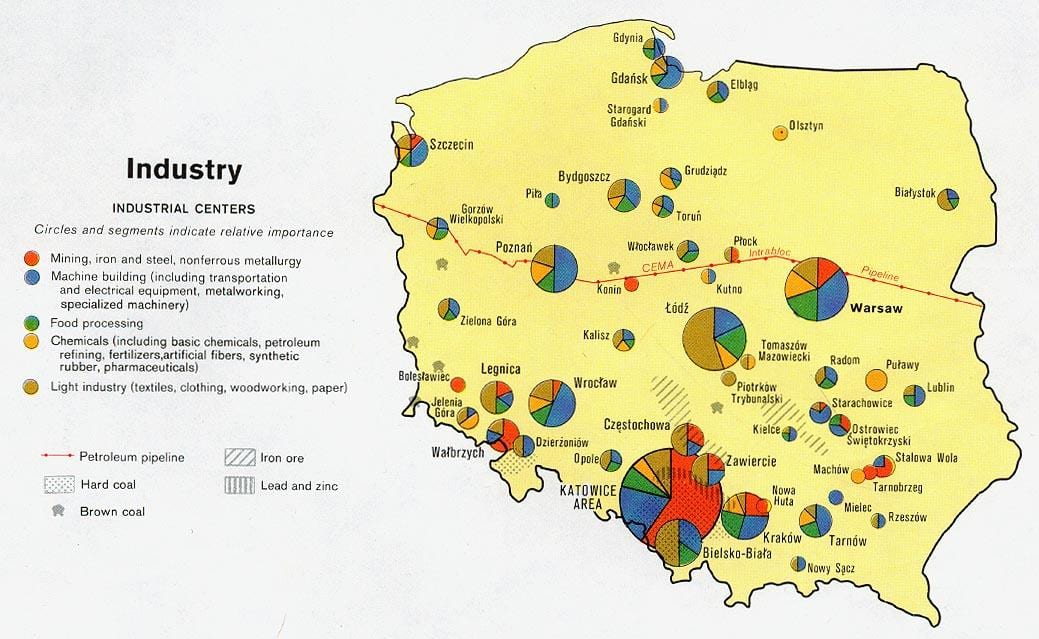 mapa Polski zasoby naturalne