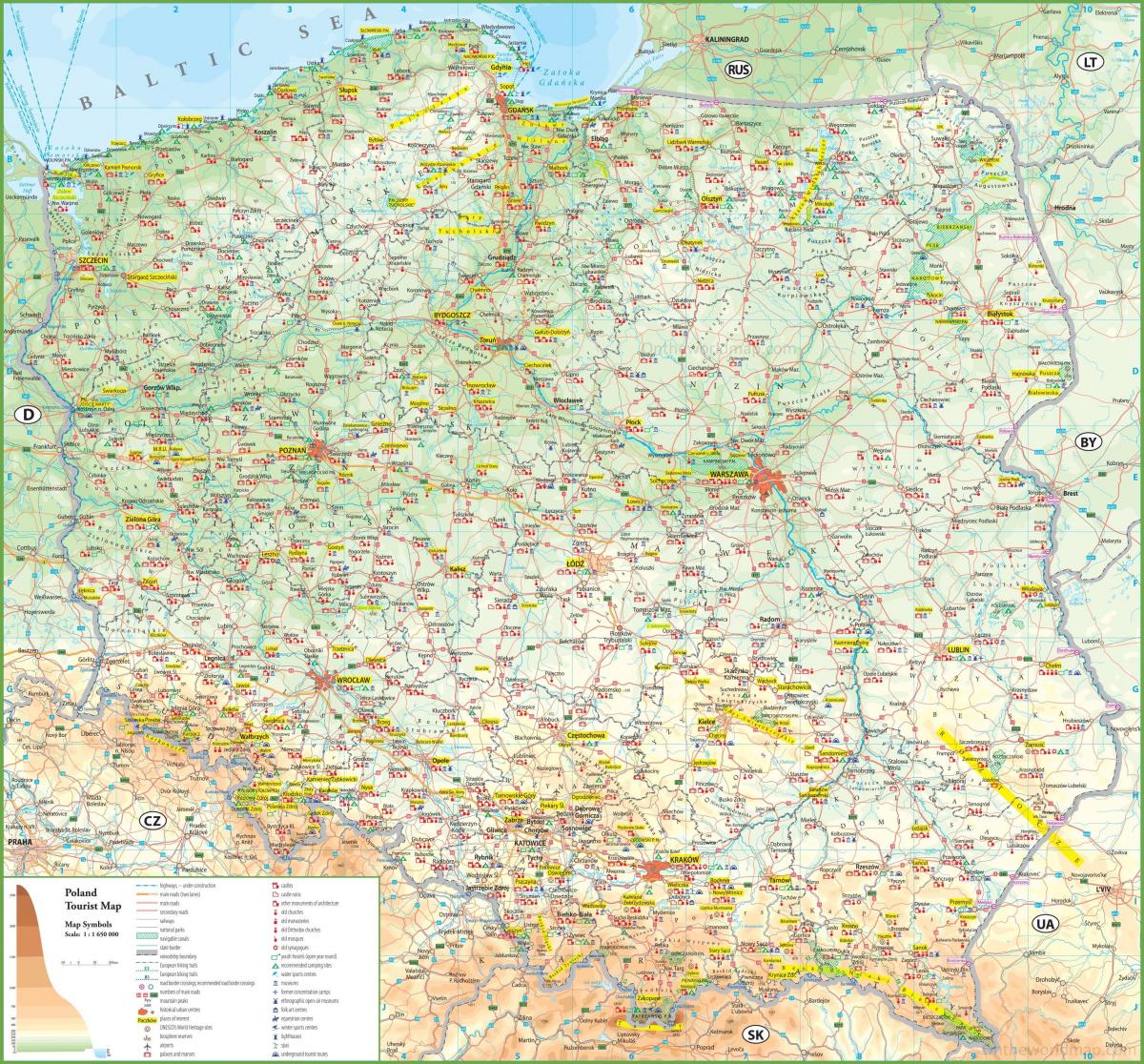Polska zabytki mapa