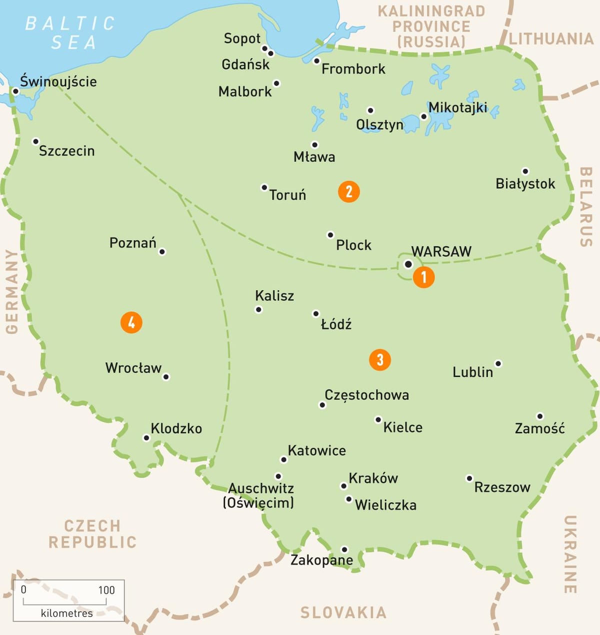 mapa Polski Zachodniej
