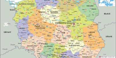 Polska i sąsiednie kraje mapie