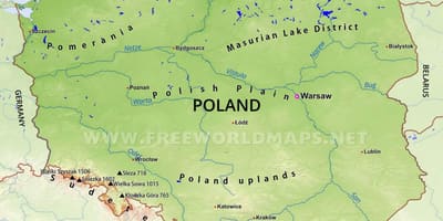 Mapa Polski góry