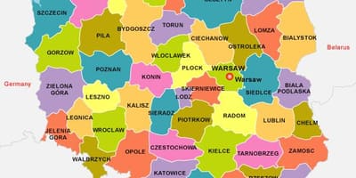 Mapa Polska kraj