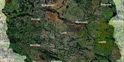 Mapa Polski satelita