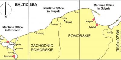 Mapa Polski porty