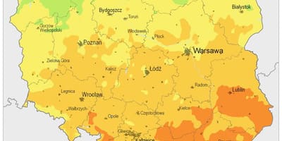 Mapa Polski klimatu