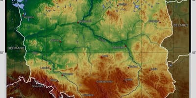 Mapa Polski wysokości